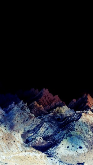 Digital art of a mountain range under a dark sky