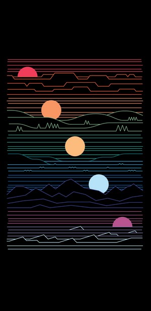 Minimalist Colorful Abstract Sunrise and Sunset Art