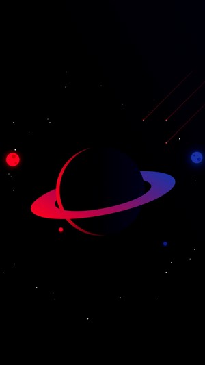 Planet with colorful rings in space