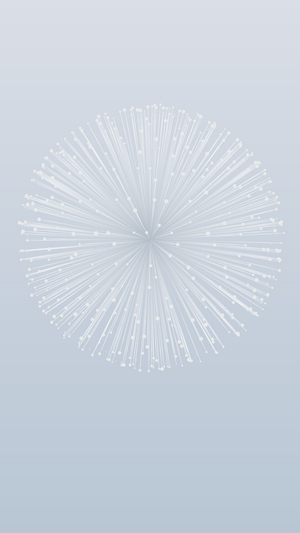 Abstract dandelion seed head with light blue background