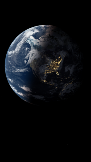 Earth from space at night