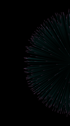 Abstract explosion of teal and pink lines on black