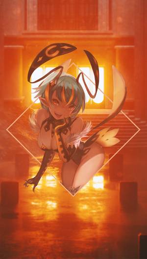 Anime girl with bunny ears and tail