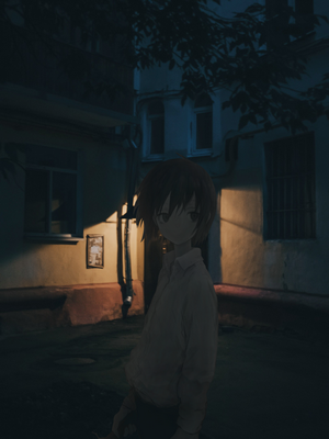 Shion from Kino no Tabi at night