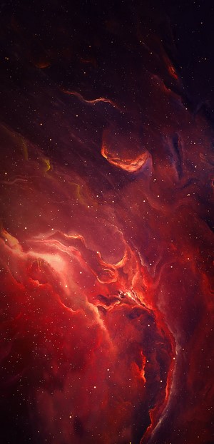Red and purple nebula with stars