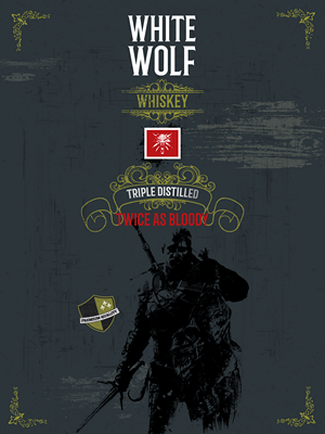 White Wolf Whiskey Poster with Geralt of Rivia
