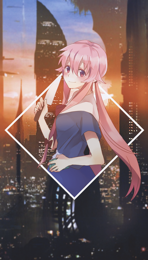 Gasai Yuno from Mirai Nikki holding a knife