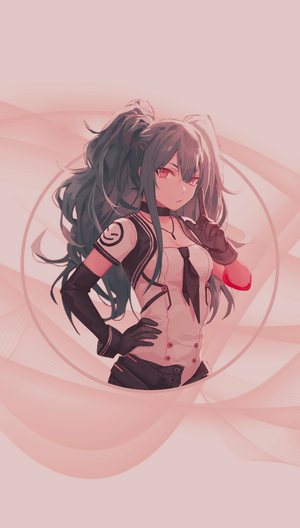 Anime girl with pigtails in a circular frame