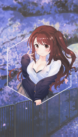 Anime girl with pigtails in a school uniform
