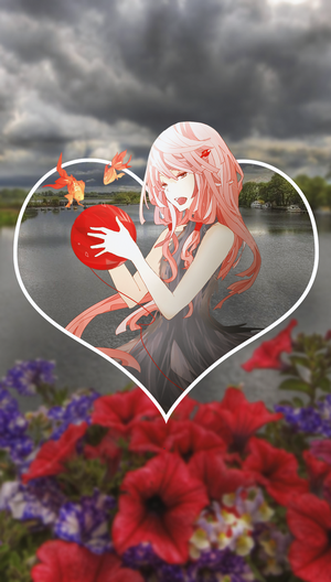 Inori Yuzuriha from Guilty Crown holding a red orb
