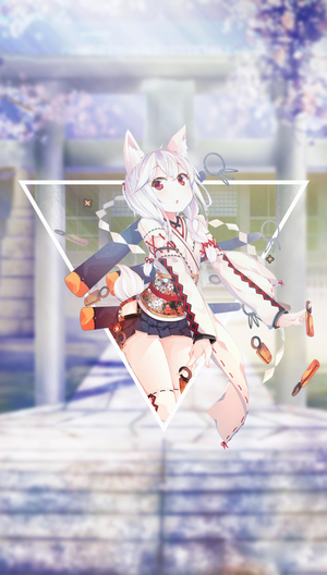 Anime girl with fox ears and tail