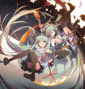 Hatsune Miku and Kagamine Rin from Vocaloid