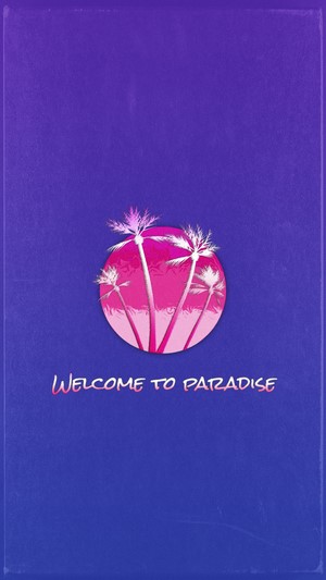 Welcome to Paradise Retrowave Palm Trees