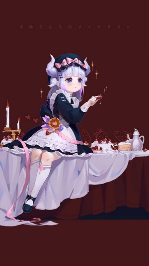 Kanna Kamui from Kobayashi-san Chi no Maid Dragon with desserts