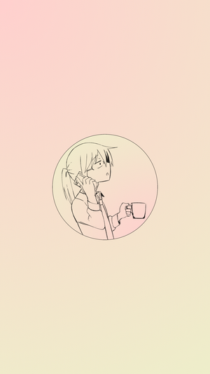 Kobayashi from Kobayashi-san Chi no Maid Dragon holding a coffee cup
