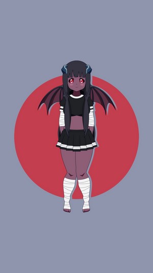 Demon girl with wings and horns