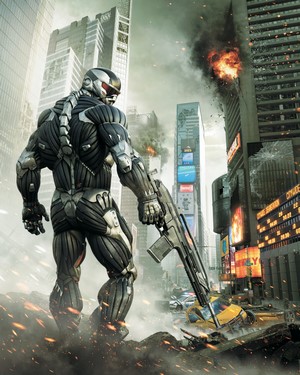 Crysis 2 Nanosuit soldier in destroyed city