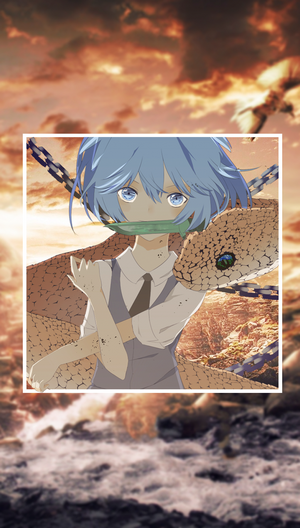 Nagisa Shiota from Assassination Classroom with a snake