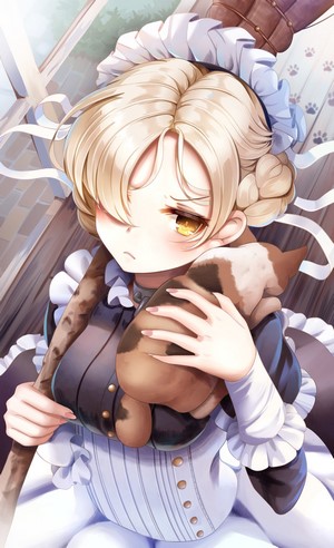 Sheffield from Azur Lane holding a cat