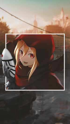 Evileye from Overlord holding a mask
