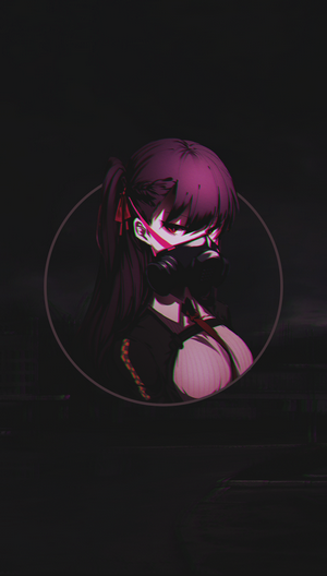 Anime girl with gas mask