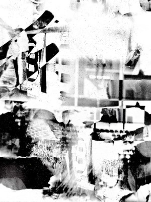 Abstract grunge graphic design with black and white elements