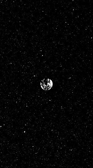 Earth in the vastness of space with stars