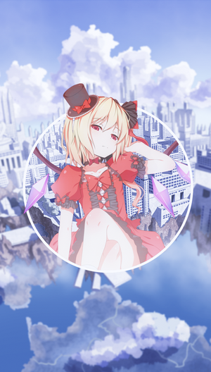 Anime girl in red dress with top hat