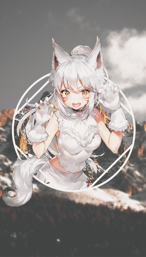 Anime girl with fox ears and tail