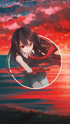 Akame from Akame ga Kill! with red eyes