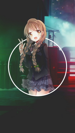 Anime girl with pigtails in a school uniform