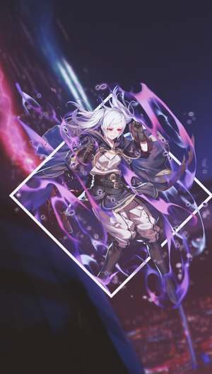 Robin from Fire Emblem Awakening with purple magic