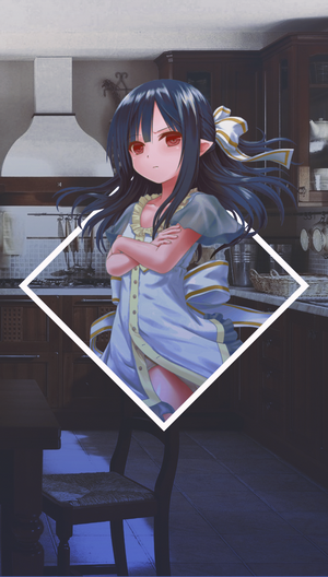 Anime girl in a kitchen