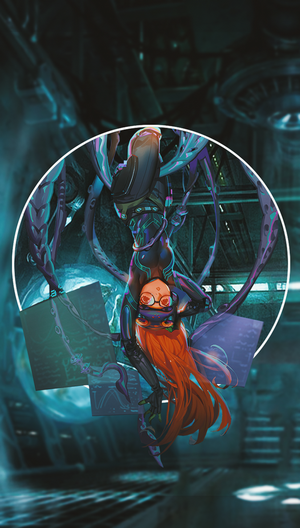 Sakura Futaba from Persona 5 hanging upside down
