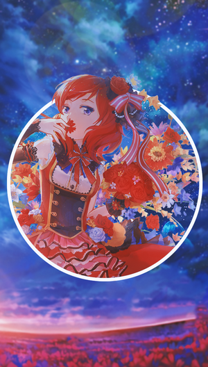 Nishikino Maki from Love Live! with flowers
