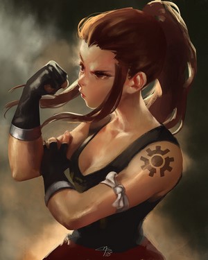 Brigitte from Overwatch digital painting