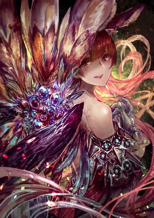 Character with ornate wings and armor
