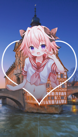 Astolfo from Fate/Apocrypha in a heart frame