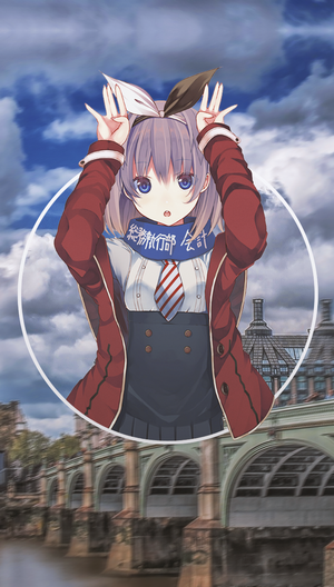 Anime girl with bunny ears in London