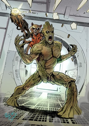 Groot and Rocket Raccoon from Guardians of the Galaxy