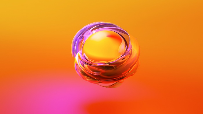 Abstract orange and purple sphere