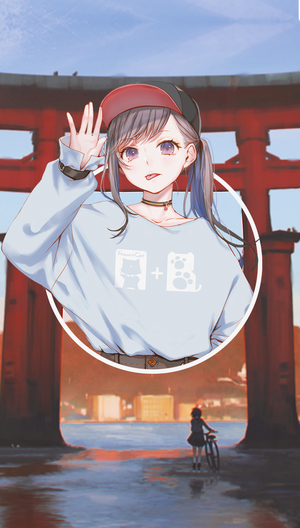 Anime girl with pigtails and a baseball cap