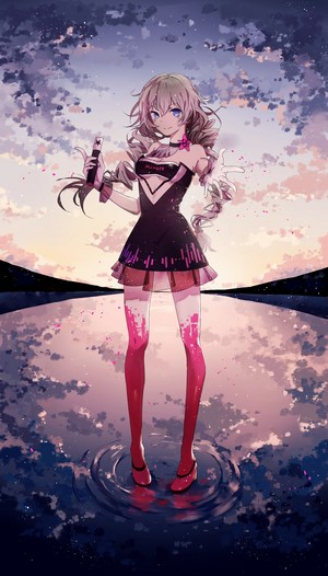 Anime girl with microphone in Honkai Impact