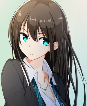 #1210330 closeup, brunette, school uniform, face, Kazenoko, Shibuya Rin ...