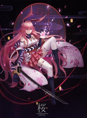 Anime girl with pink hair and bunny ears from Honkai Impact