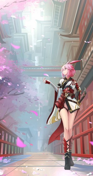 Anime girl with pink hair from Honkai Impact