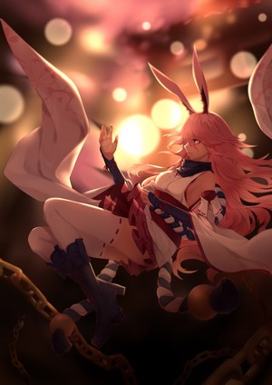 Anime girl with pink hair and bunny ears from Honkai Impact