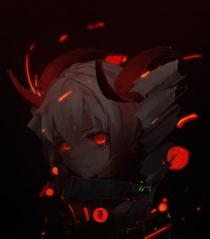 Bronya Zaychik from Honkai Impact with red horns
