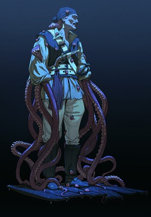Pirate with tentacles and gun by Wouter Gort