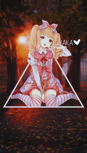 Anime girl with blonde pigtails and pink dress